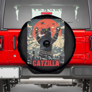 Catzilla Christmas Spare Tire Cover Japanese Cat Lover Kitty - Print Your Wear