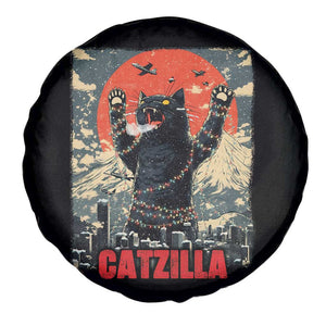 Catzilla Christmas Spare Tire Cover Japanese Cat Lover Kitty - Print Your Wear
