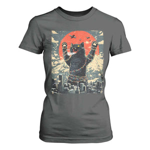 Japanese Cat Christmas T Shirt For Women Funny Kitten Kitty Cat Lover TS14 Dark Heather Print Your Wear