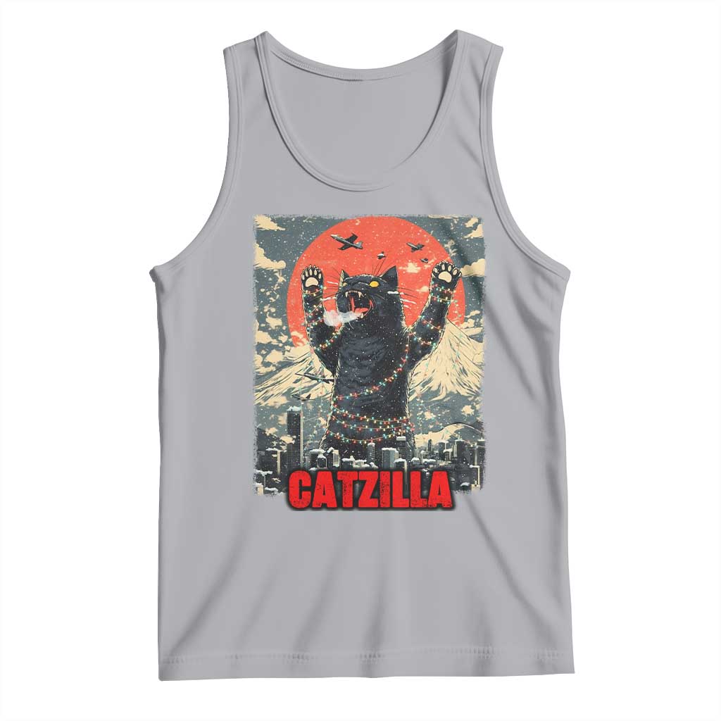 Catzilla Christmas Tank Top Japanese Cat Lover Kitty TS14 Athletic Heather Print Your Wear