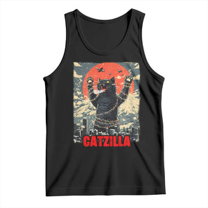 Catzilla Christmas Tank Top Japanese Cat Lover Kitty TS14 Black Print Your Wear