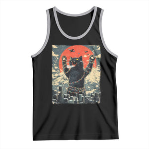 Japanese Cat Christmas Tank Top Funny Kitten Kitty Cat Lover TS14 Black Athletic Heather Print Your Wear