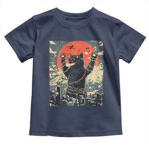 Japanese Cat Christmas Toddler T Shirt Funny Kitten Kitty Cat Lover TS14 Navy Print Your Wear