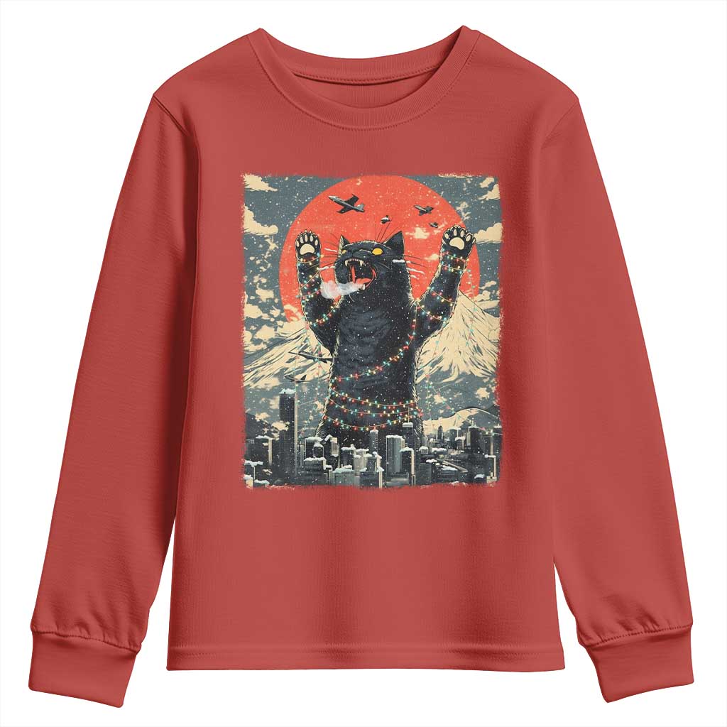 Japanese Cat Christmas Youth Sweatshirt Funny Kitten Kitty Cat Lover TS14 Red Print Your Wear