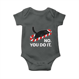 Funny Lazy Cat Christmas Baby Onesie No You Do It TS14 Dark Heather Print Your Wear