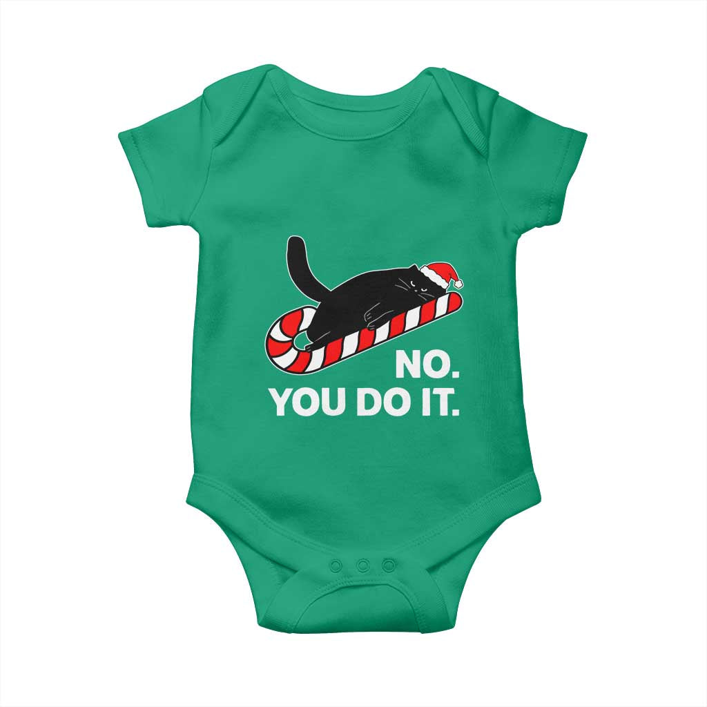Funny Lazy Cat Christmas Baby Onesie No You Do It TS14 Irish Green Print Your Wear