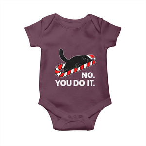 Funny Lazy Cat Christmas Baby Onesie No You Do It TS14 Maroon Print Your Wear