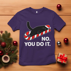 Funny Lazy Cat Christmas T Shirt No You Do It TS14 Purple Print Your Wear
