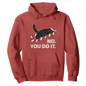 Funny Lazy Cat Christmas Hoodie No You Do It TS14 Red Print Your Wear