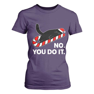 Funny Lazy Cat Christmas T Shirt For Women No You Do It TS14 Purple Print Your Wear