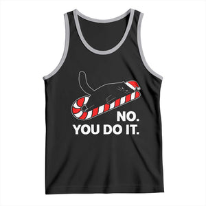 Funny Lazy Cat Christmas Tank Top No You Do It TS14 Black Athletic Heather Print Your Wear