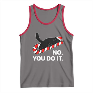 Funny Lazy Cat Christmas Tank Top No You Do It TS14 Deep Heather Red Print Your Wear