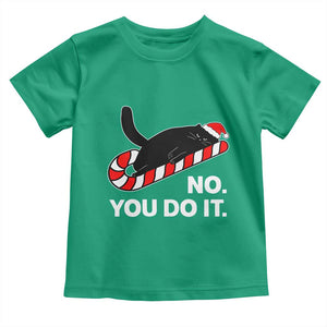 Funny Lazy Cat Christmas Toddler T Shirt No You Do It TS14 Irish Green Print Your Wear