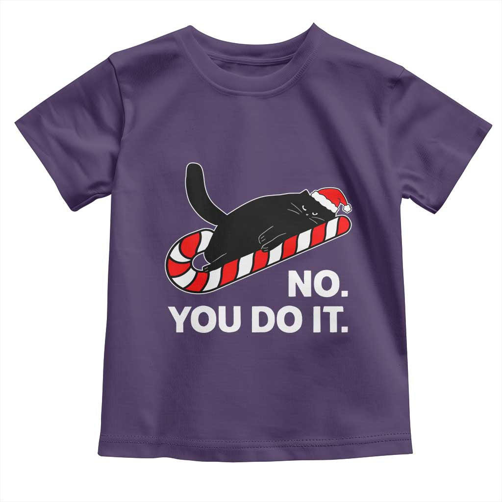 Funny Lazy Cat Christmas Toddler T Shirt No You Do It TS14 Purple Print Your Wear