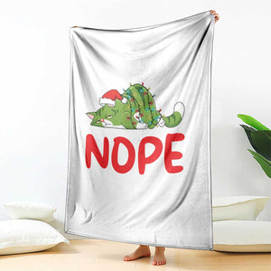 Funny Lazy Cat Christmas Throw Blanket Nope Not Today TS14 Print Your Wear
