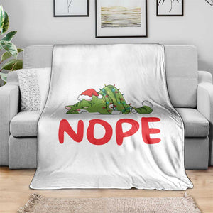 Funny Lazy Cat Christmas Throw Blanket Nope Not Today TS14 Print Your Wear