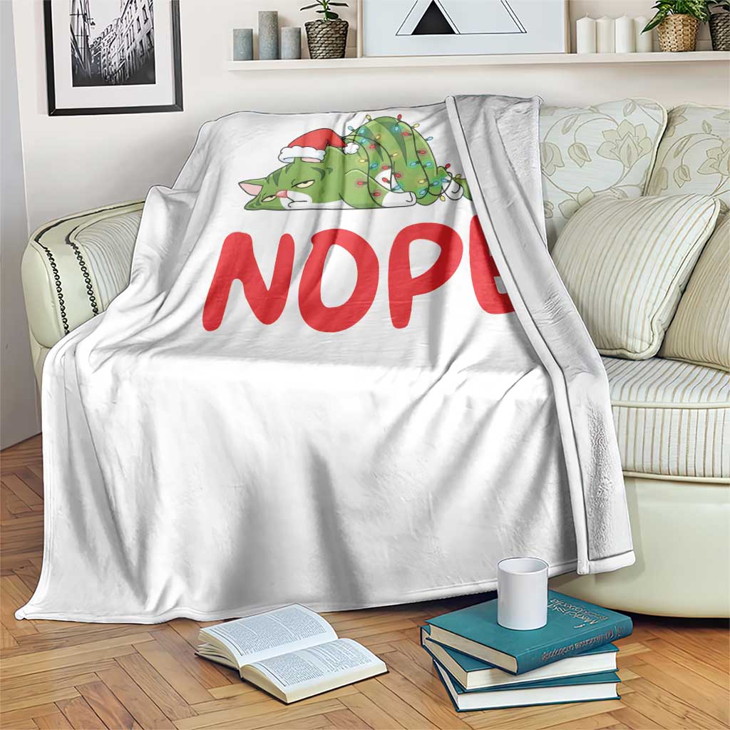 Funny Lazy Cat Christmas Throw Blanket Nope Not Today TS14 Print Your Wear