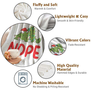 Funny Lazy Cat Christmas Throw Blanket Nope Not Today TS14 Print Your Wear