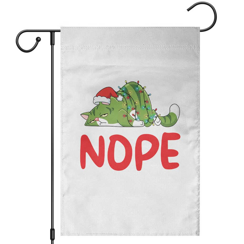 Funny Lazy Cat Christmas Garden Flag Nope Not Today TS14 White Print Your Wear