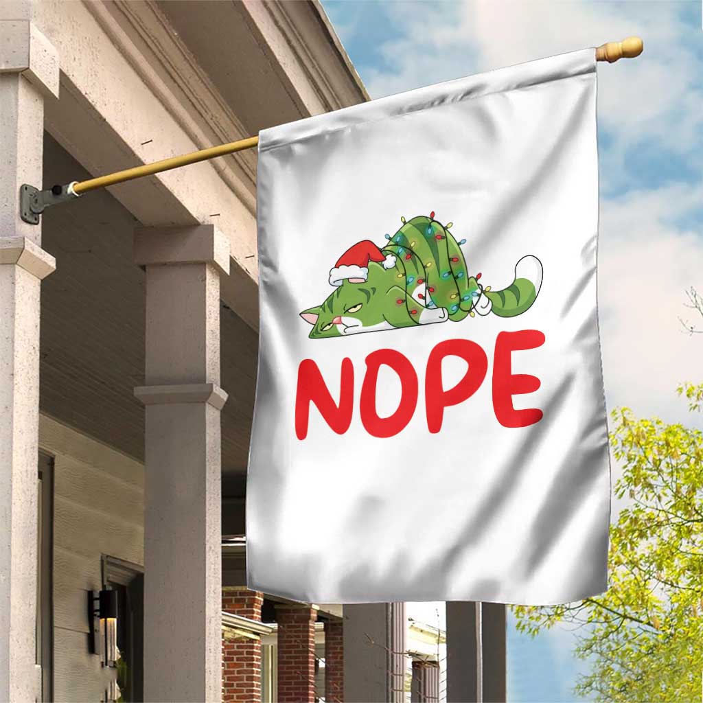 Funny Lazy Cat Christmas Garden Flag Nope Not Today TS14 Print Your Wear