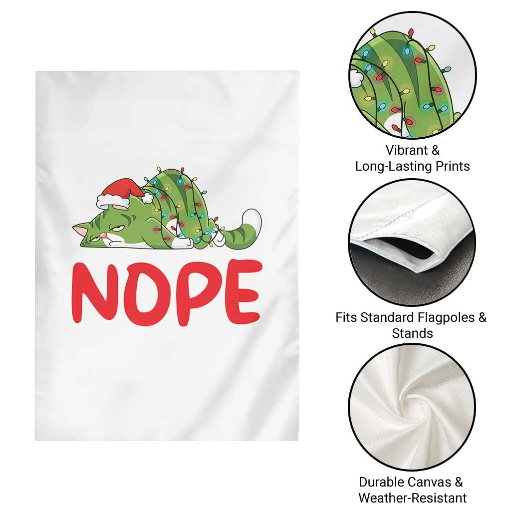 Funny Lazy Cat Christmas Garden Flag Nope Not Today TS14 Print Your Wear