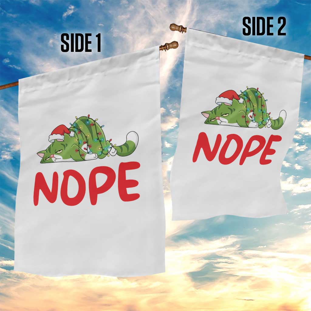Funny Lazy Cat Christmas Garden Flag Nope Not Today TS14 Print Your Wear