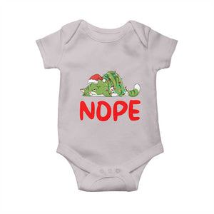 Funny Lazy Cat Christmas Baby Onesie Nope Not Today TS14 Ice Gray Print Your Wear