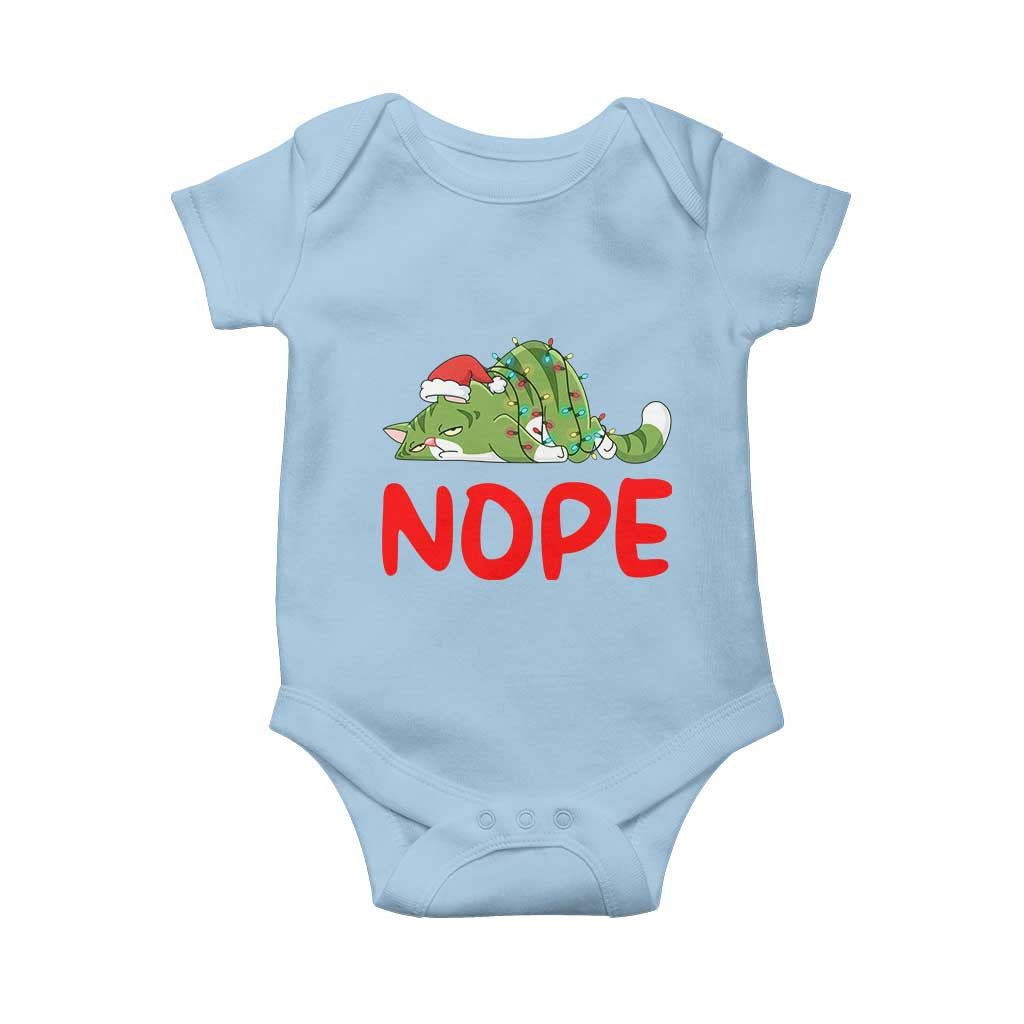 Funny Lazy Cat Christmas Baby Onesie Nope Not Today TS14 Light Blue Print Your Wear