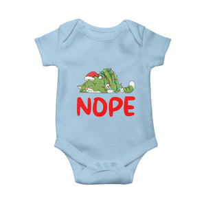 Funny Lazy Cat Christmas Baby Onesie Nope Not Today TS14 Light Blue Print Your Wear