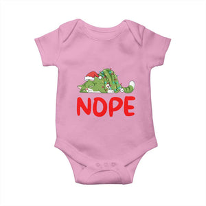 Funny Lazy Cat Christmas Baby Onesie Nope Not Today TS14 Light Pink Print Your Wear