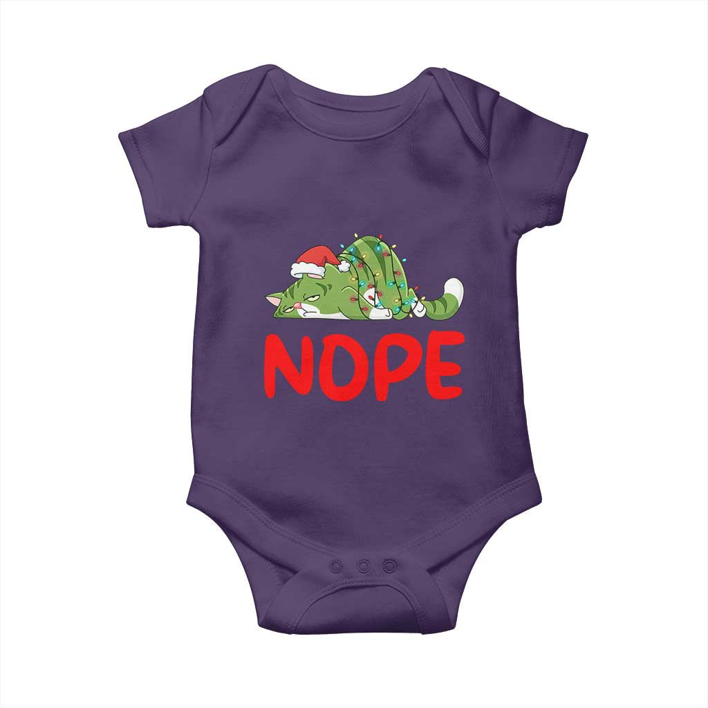 Funny Lazy Cat Christmas Baby Onesie Nope Not Today TS14 Purple Print Your Wear