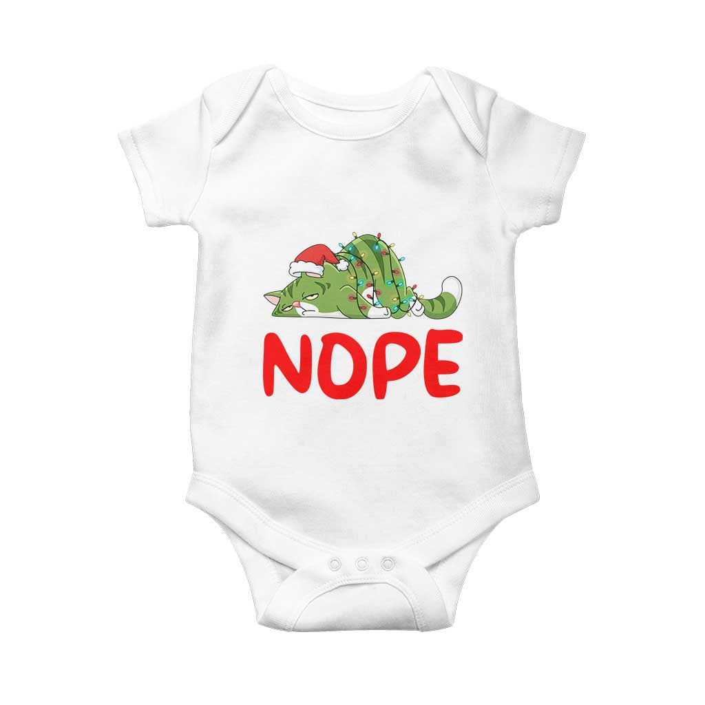 Funny Lazy Cat Christmas Baby Onesie Nope Not Today TS14 White Print Your Wear