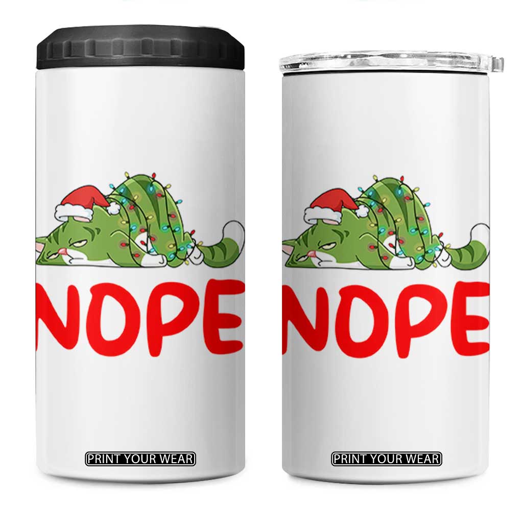 Funny Lazy Cat Christmas 4 in 1 Can Cooler Tumbler Nope Not Today TS14 One Size: 16 oz White Print Your Wear