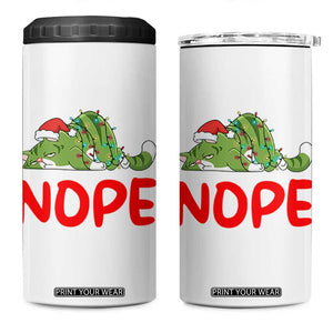 Funny Lazy Cat Christmas 4 in 1 Can Cooler Tumbler Nope Not Today TS14 One Size: 16 oz White Print Your Wear