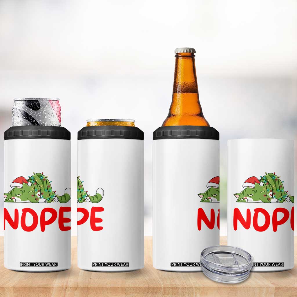 Funny Lazy Cat Christmas 4 in 1 Can Cooler Tumbler Nope Not Today TS14 Print Your Wear