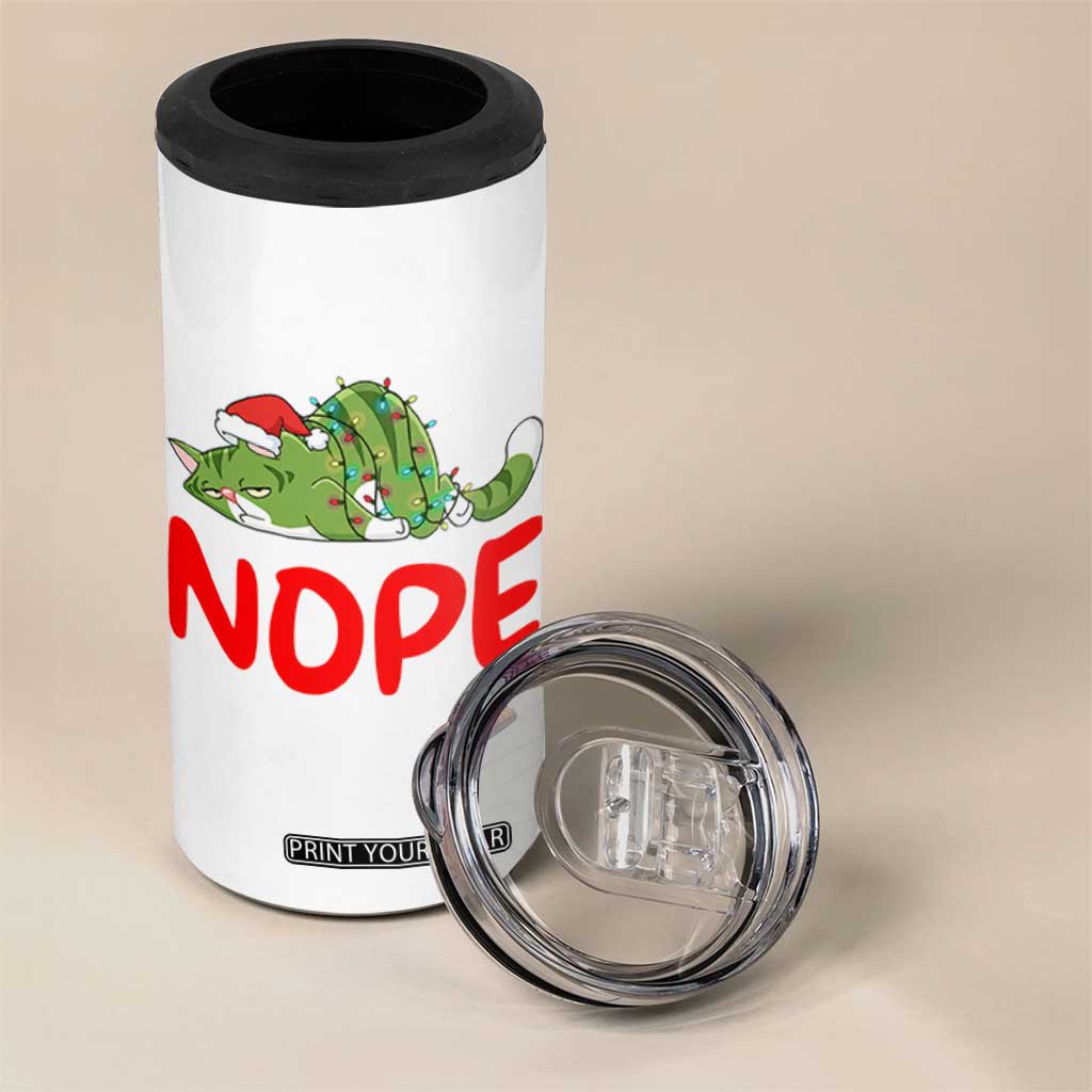 Funny Lazy Cat Christmas 4 in 1 Can Cooler Tumbler Nope Not Today TS14 Print Your Wear