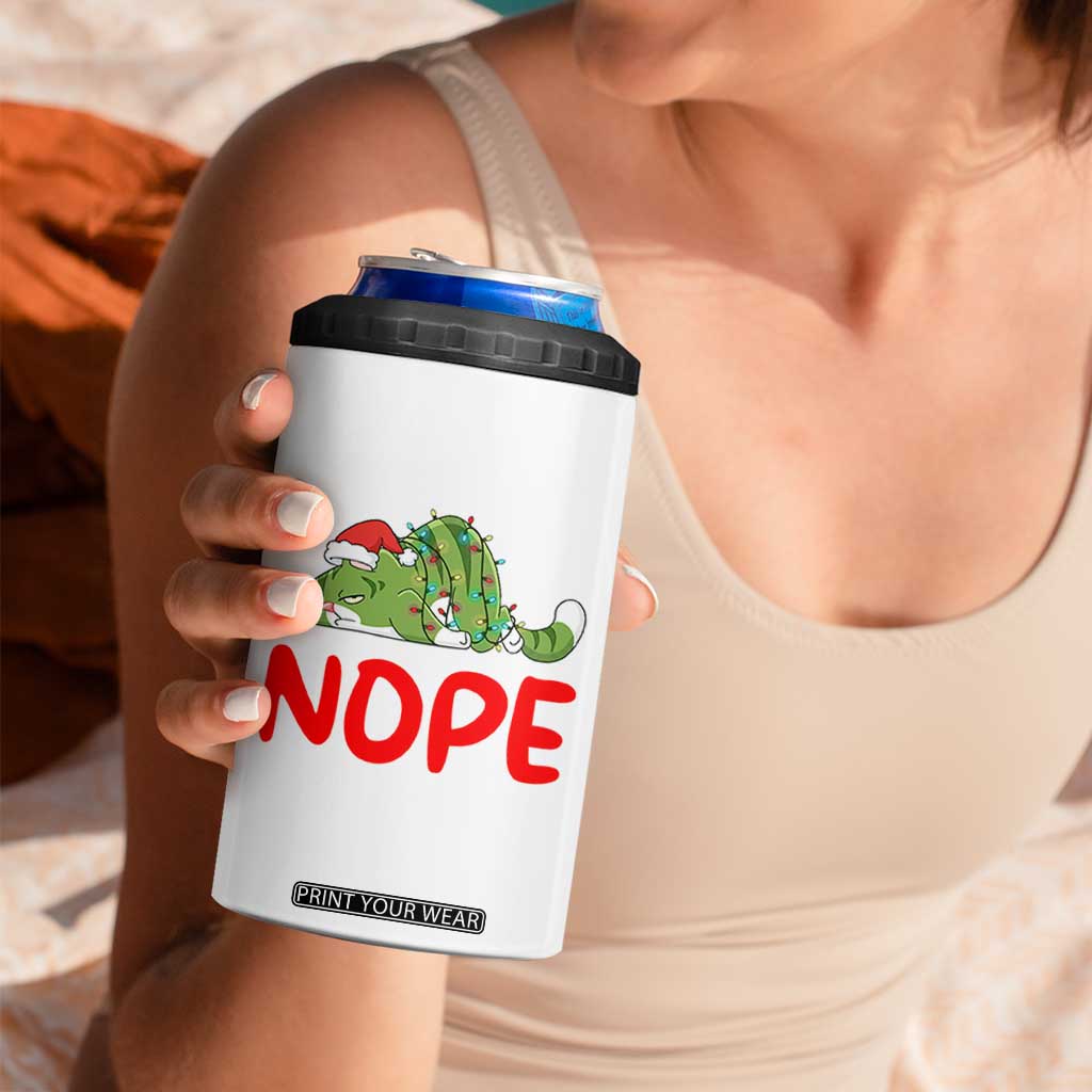 Funny Lazy Cat Christmas 4 in 1 Can Cooler Tumbler Nope Not Today TS14 Print Your Wear