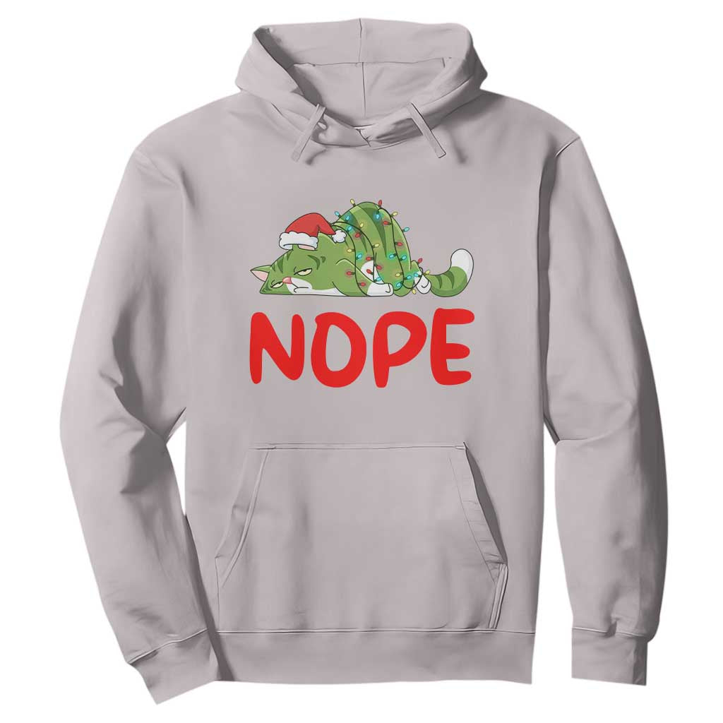 Funny Lazy Cat Christmas Hoodie Nope Not Today TS14 Ice Gray Print Your Wear
