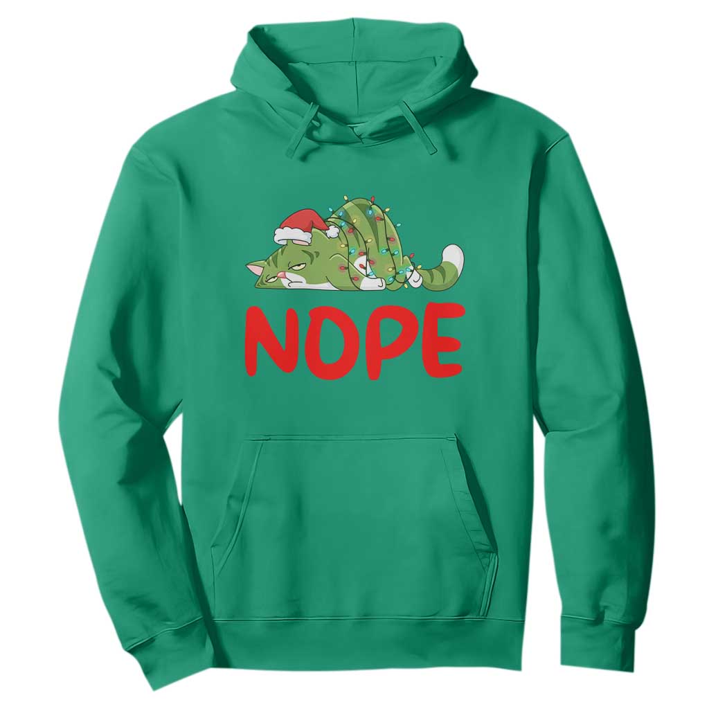 Funny Lazy Cat Christmas Hoodie Nope Not Today TS14 Irish Green Print Your Wear