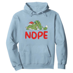 Funny Lazy Cat Christmas Hoodie Nope Not Today TS14 Light Blue Print Your Wear