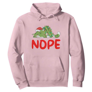 Funny Lazy Cat Christmas Hoodie Nope Not Today TS14 Light Pink Print Your Wear