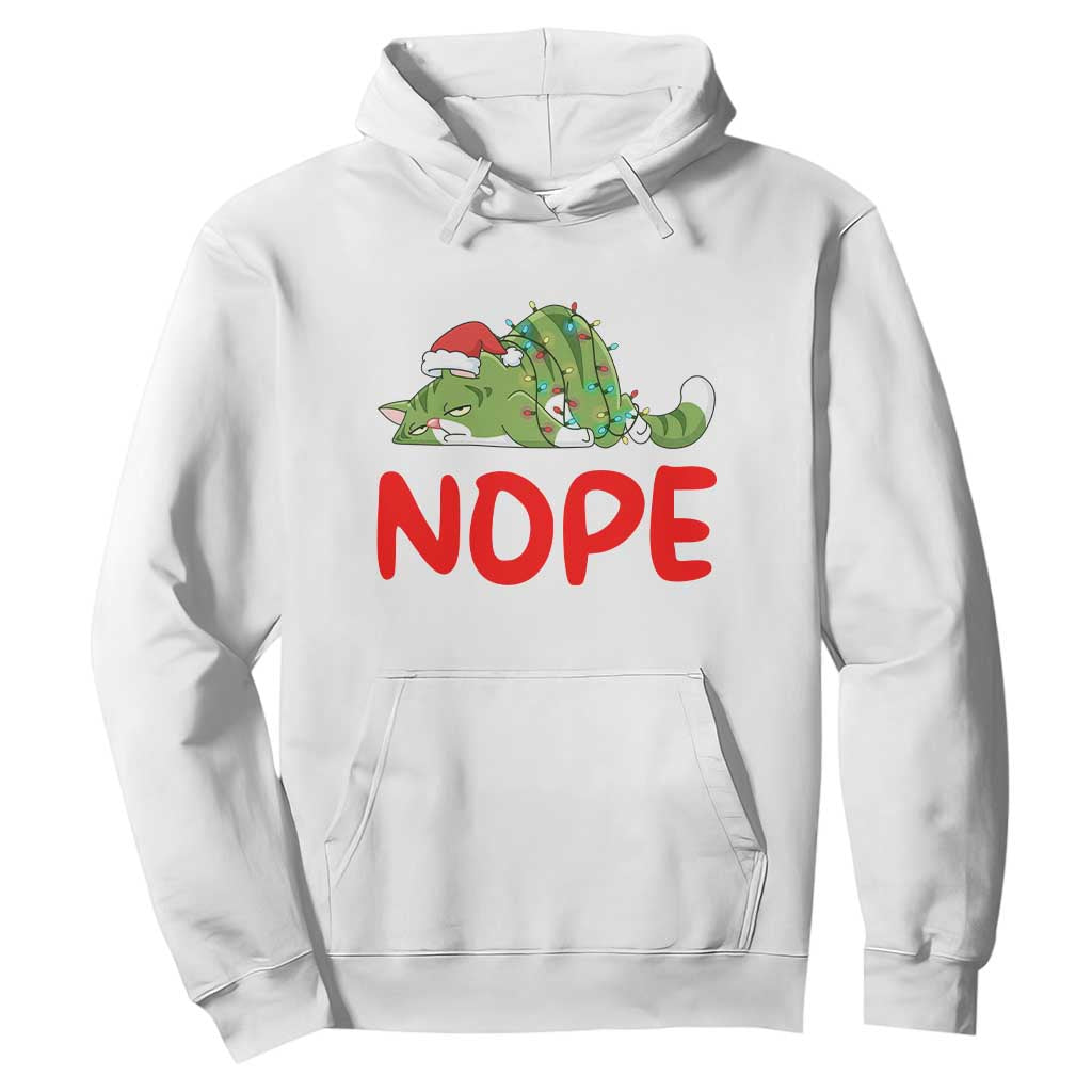 Funny Lazy Cat Christmas Hoodie Nope Not Today TS14 White Print Your Wear