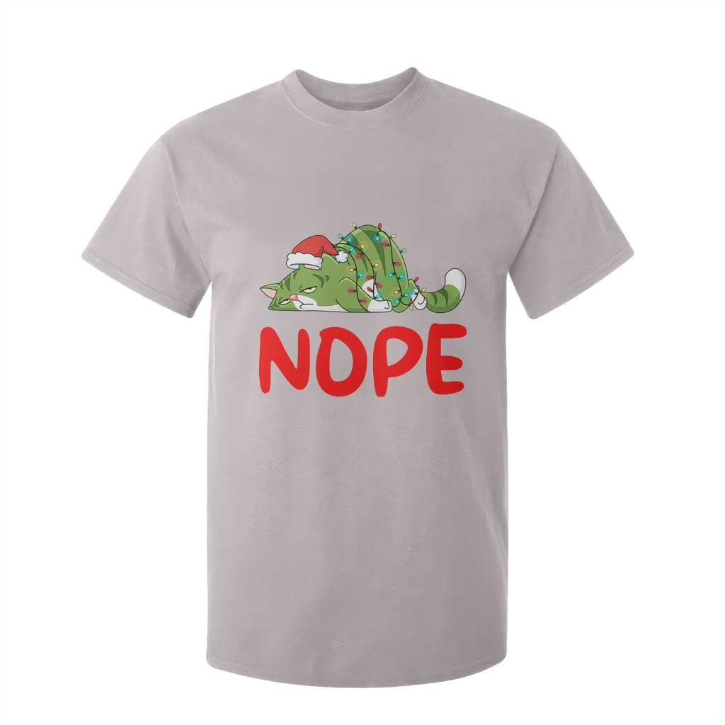 Funny Lazy Cat Christmas T Shirt For Kid Nope Not Today TS14 Ice Gray Print Your Wear