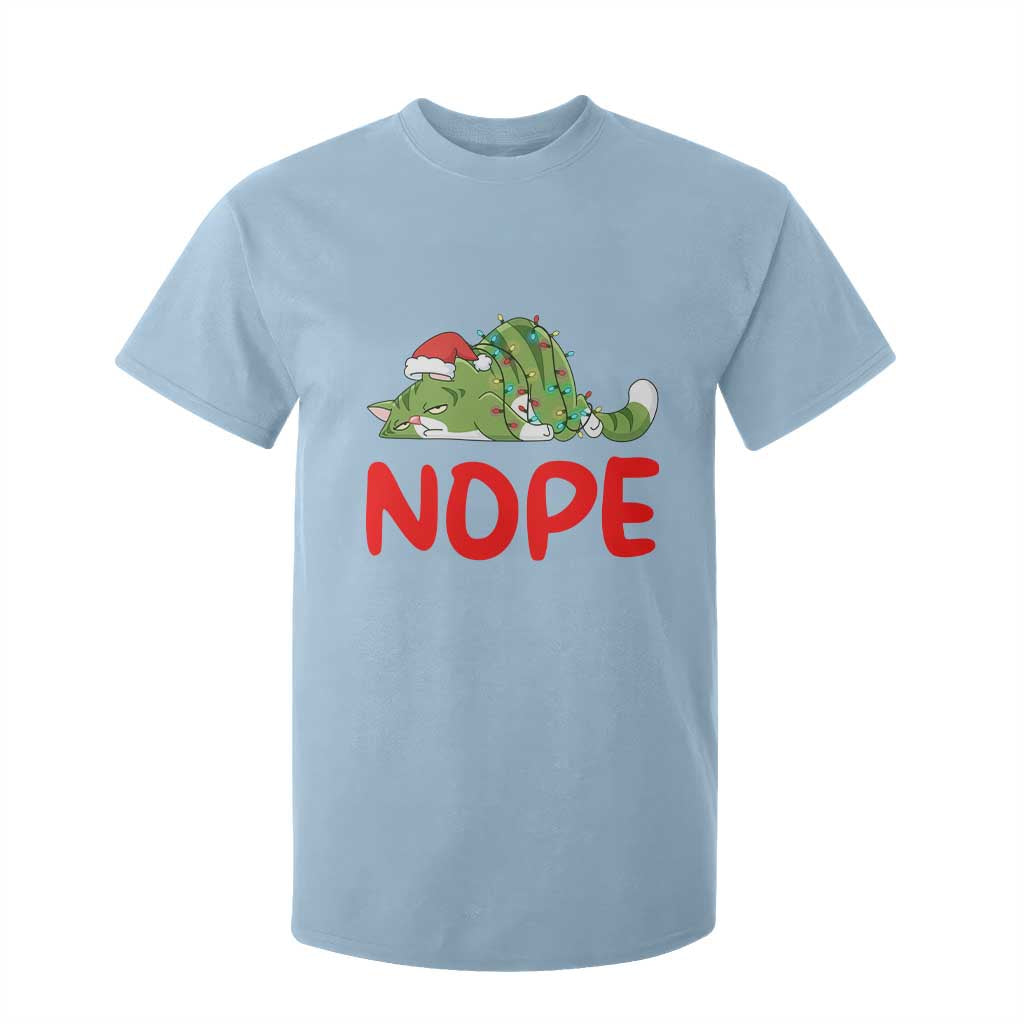 Funny Lazy Cat Christmas T Shirt For Kid Nope Not Today TS14 Light Blue Print Your Wear
