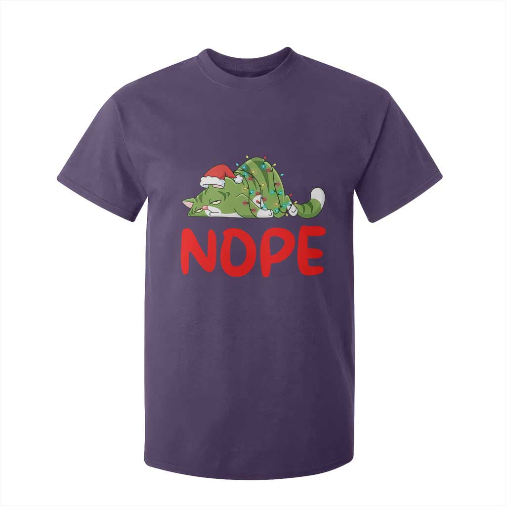 Funny Lazy Cat Christmas T Shirt For Kid Nope Not Today TS14 Purple Print Your Wear