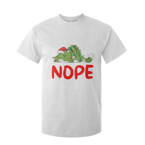 Funny Lazy Cat Christmas T Shirt For Kid Nope Not Today TS14 White Print Your Wear