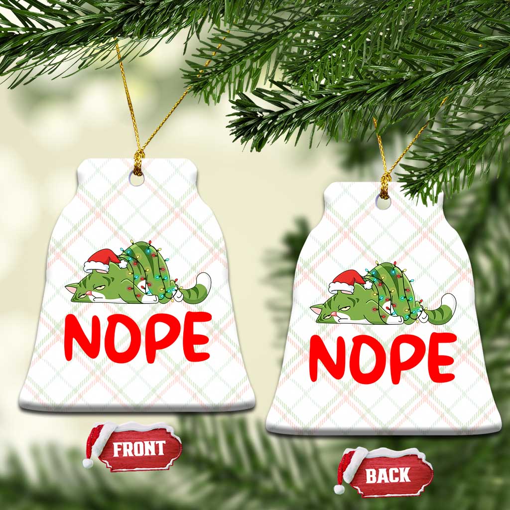 Funny Lazy Cat Christmas Ceramic Ornament Nope Not Today TS14 Print Your Wear