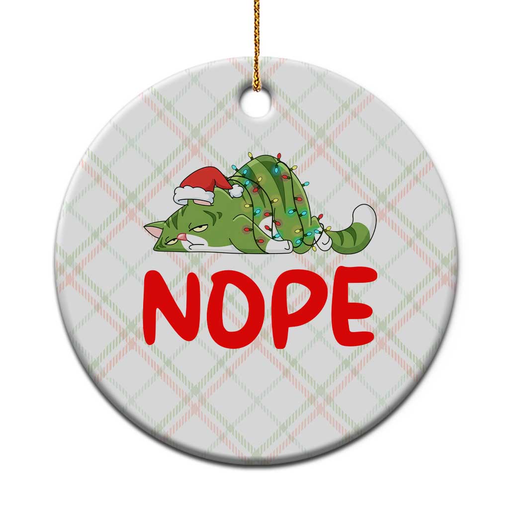 Funny Lazy Cat Christmas Ceramic Ornament Nope Not Today TS14 1pc Christmas Plaid Print Your Wear
