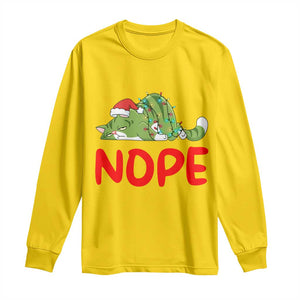 Funny Lazy Cat Christmas Long Sleeve Shirt Nope Not Today TS14 Daisy Print Your Wear