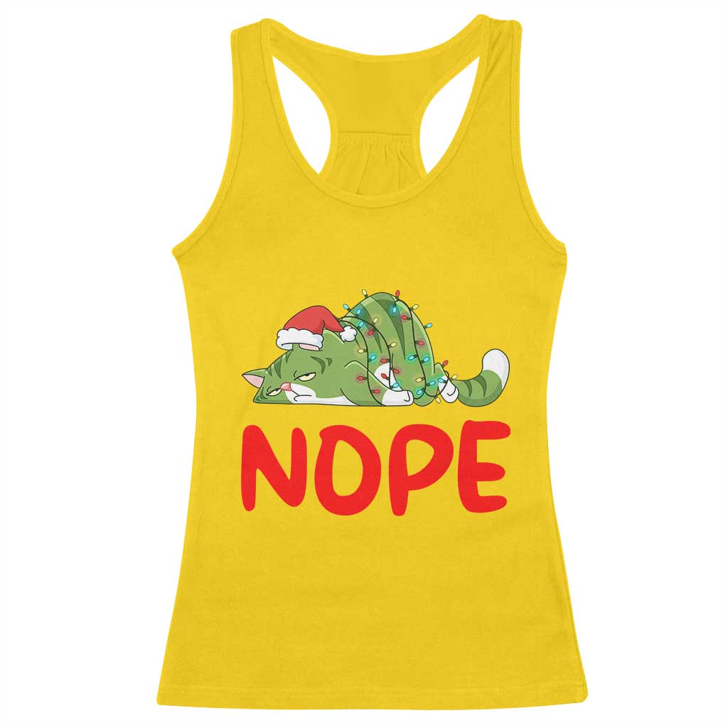 Funny Lazy Cat Christmas Racerback Tank Top Nope Not Today TS14 Daisy Print Your Wear